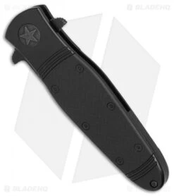CRKT Bombastic Frame Lock Knife Black GFN (3.3" Black) K345KKSP -CRKT CRKT Bombastic Black Plain Edge BHQ 78172 er spine