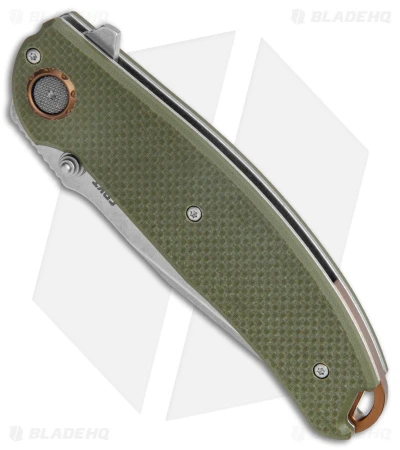 CRKT Burnley Butte Deadbolt Lock Assisted Flipper Knife Green G-10 (3.3" SW) 2 CRKT Burnley Butte Deadbolt Lock Assisted Flipper Knife Green G-10 (3.3" SW) - Image 2