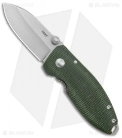 CRKT Exclusive Burnley Squid Frame Lock Knife Green Micarta (2.25" Stonewash D2)