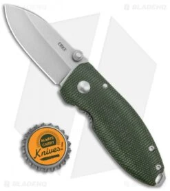 CRKT Exclusive Burnley Squid Frame Lock Knife Green Micarta (2.25" Stonewash D2) -CRKT CRKT Burnley Squid FL Green Micarta SW 2490ODD2 BHQ 116187 jr bottlecap