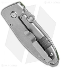 CRKT Exclusive Burnley Squid Frame Lock Knife Green Micarta (2.25" Stonewash D2) -CRKT CRKT Burnley Squid FL Green Micarta SW 2490ODD2 BHQ 116187 jr side