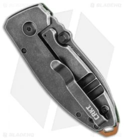 CRKT Burnley Squid Frame Lock Knife Green Micarta (2.25" Smokewash D2) -CRKT CRKT Burnley Squid Frame Lock Knife Green Micarta 2.25 Smokewash D2 BHQ 111825 LS Side