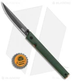 CRKT CEO Liner Lock Knife Green Micarta (3.1" Smokewash D2) BHQ Exclusive -CRKT CRKT CEO LL Green Micarta SW D2 7096GKD2 BHQ 101007 jr 1 bottlecap