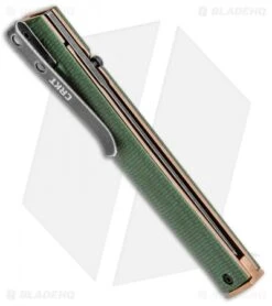 CRKT CEO Liner Lock Knife Green Micarta (3.1" Smokewash D2) BHQ Exclusive -CRKT CRKT CEO Liner Lock Knife Green Micarta 3.1in Smokewash D2 BHQ Exclusive BHQ 101007 LS