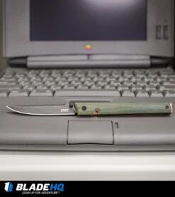 CRKT CEO Liner Lock Knife Green Micarta (3.1" Smokewash D2) BHQ Exclusive -CRKT CRKT CEO Liner Lock Knife Green Micarta BHQ Exclusive D2 BHQ 101007 kp mac web