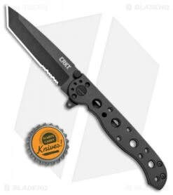 CRKT Carson M16-10KS EDC Tanto Frame Lock Knife (3" Black Serr) -CRKT CRKT Carson M16 10KS EDC Tanto Tactical Zytel Black Serr BHQ 11420 jr bottlecap