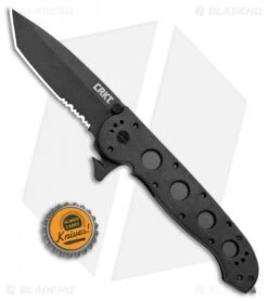 CRKT Carson M16-14ZLEK Tanto Liner Lock Knife (3.75" Serr) -CRKT CRKT Carson M16 14ZLEK Tanto LL Serr BHQ 8897 jr bottlecap