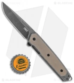 CRKT Cinco Frame Lock Brown G-10 Knife (2.9" Black) 7091 -CRKT CRKT Cinco FL Brown G 10 Black 7091 BHQ 119357 jr bottlecap