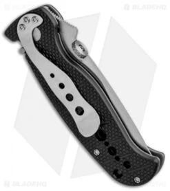 CRKT Crawford Falcon Liner Lock Knife Black Zytel (3" Satin Serr) 6242 -CRKT CRKT Crawford Falcon LL Black Zytel Satin Serr 6242 BHQ 87729 jr side