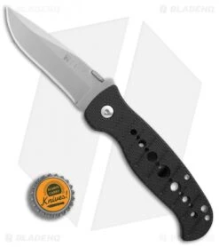CRKT Crawford Falcon Liner Lock Knife Black Zytel (3.875" Satin) 6232 -CRKT CRKT Crawford Falcon black zytel satin BHQ 76310 er bottlecap