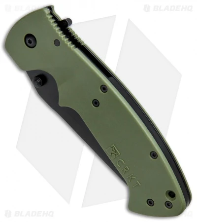 CRKT Crawford Kasper Liner Lock Knife OD Green Zytel (3.75" Black Serr) 6783KOD 2 CRKT Crawford Kasper Liner Lock Knife OD Green Zytel (3.75" Black Serr) 6783KOD - Image 2