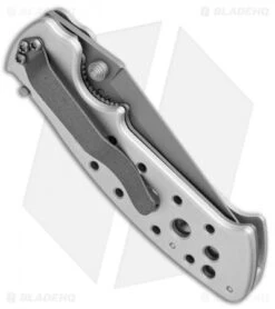 CRKT Crawford Kasper Professional Liner Lock Knife Silver (3.75" Gray Serr) 7728 -CRKT CRKT Crawford Kasper Professional LL Silver Gray Serr 7728 BHQ 75702 jr side