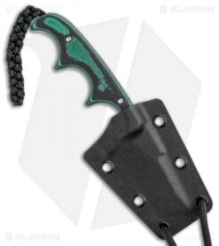 CRKT Folts Minimalist Tanto Neck Knife (2.125" Bead Blast) 2386 -CRKT CRKT Folts Minimalist Tanto Neck Knife Green Black BB 2386 BHQ 7032 jr sheath