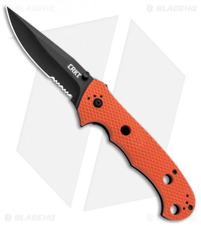 CRKT Hammond Cruiser LAWKS Liner Lock Knife Orange (3.75" Black Serr) 7914ORB 1 CRKT Hammond Cruiser LAWKS Liner Lock Knife Orange (3.75" Black Serr) 7914ORB