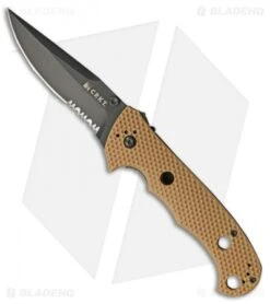 CRKT Hammond Cruiser Liner Lock Knife Tan (3.75" Black Serr) 7914DB