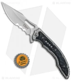 CRKT Ikoma Fossil Frame Lock Knife Black G-10 (3.96" Satin) 5473 -CRKT CRKT Ikoma Fossil Black G 10 Serr 5473 BHQ 51855 jr bottlecap 2