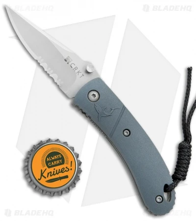 CRKT Lightfoot Urban Shark Liner Lock Knife Gray (2.5" Satin Serr) 4 CRKT Lightfoot Urban Shark Liner Lock Knife Gray (2.5" Satin Serr) - Image 4