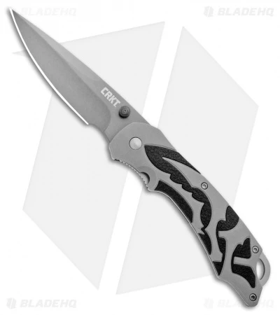 CRKT Lerch Moxie Knife Gray/Black Spring Assisted (3.29" Grey Plain) 1102 1 CRKT Lerch Moxie Knife Gray/Black Spring Assisted (3.29" Grey Plain) 1102