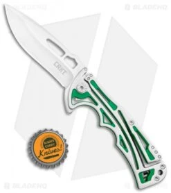 CRKT Nirk Tighe 2 Knife Green Stainless Steel (3.2" Satin) 5241 -CRKT CRKT Nirk Tighe 2 Green SS Satin 5241 BHQ 119341 jr bottlecap