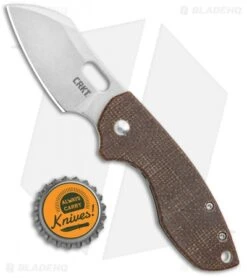 CRKT Pilar Frame Lock Knife Brown Linen Micarta BHQ Exclusive (2.4" Stonewash) -CRKT CRKT Pilar FL Linen Micarta SW BHQ 113630 jr bottlecap