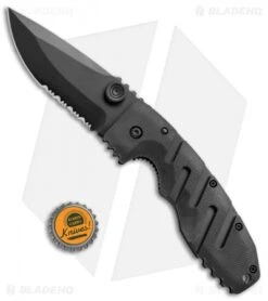 CRKT Ryan Seven Liner Lock Knife Black (3.375" Black Serr) 6813K -CRKT CRKT Ryan Seven LL Black Black Serr 6813K BHQ 75698 jr bottlecap