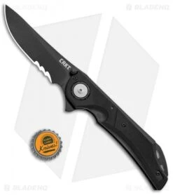 CRKT Seismic Deadbolt Lock Knife Black G-10 (4" Black Serr) 5401K -CRKT CRKT Seismic Deadbolt Lock Black G 10 Black Serr 5401K BHQ 92336 jr bottlecap