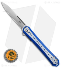 CRKT Stickler Liner Lock Assisted Flipper Knife Blue Aluminum (3.4" Satin) -CRKT CRKT Stickler LL Assisted Flipper Knife Blue Aluminum 2in Satin BHQ 145866 td size