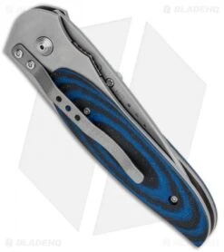 CRKT Viele Wasp Liner Lock Knife Black/Blue G-10 (2.8" Bead Blast Serr) 8012 -CRKT CRKT Viele Wasp LL Black Blue G 10 BB Serr 8012 BHQ 87017 jr side