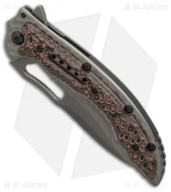 CRKT Ikoma Fossil Frame Lock Knife (3.96" Gray Serr) 5471K -CRKT CRKT ikoma fossil gray serr 5471K BHQ 21379 er spine