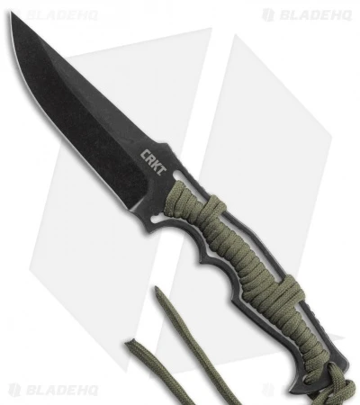 CRKT Tighe Breaker Fixed Blade Knife Green Paracord (4.25" Black Stonewash)1110 1 CRKT Tighe Breaker Fixed Blade Knife Green Paracord (4.25" Black Stonewash)1110
