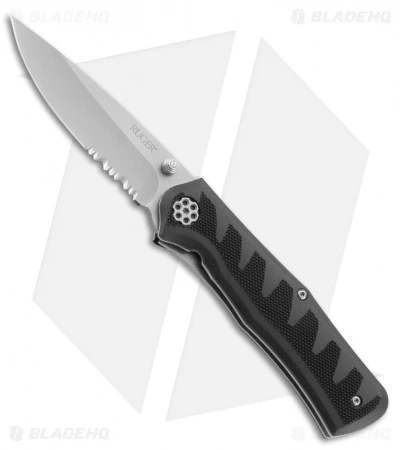 CRKT Ruger Knives Crack Shot: Compact A/O Knife (3.5" Stonewash Serr) R1206 1 CRKT Ruger Knives Crack Shot: Compact A/O Knife (3.5" Stonewash Serr) R1206